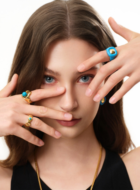 TIDONA蓝松石雕塑戒指