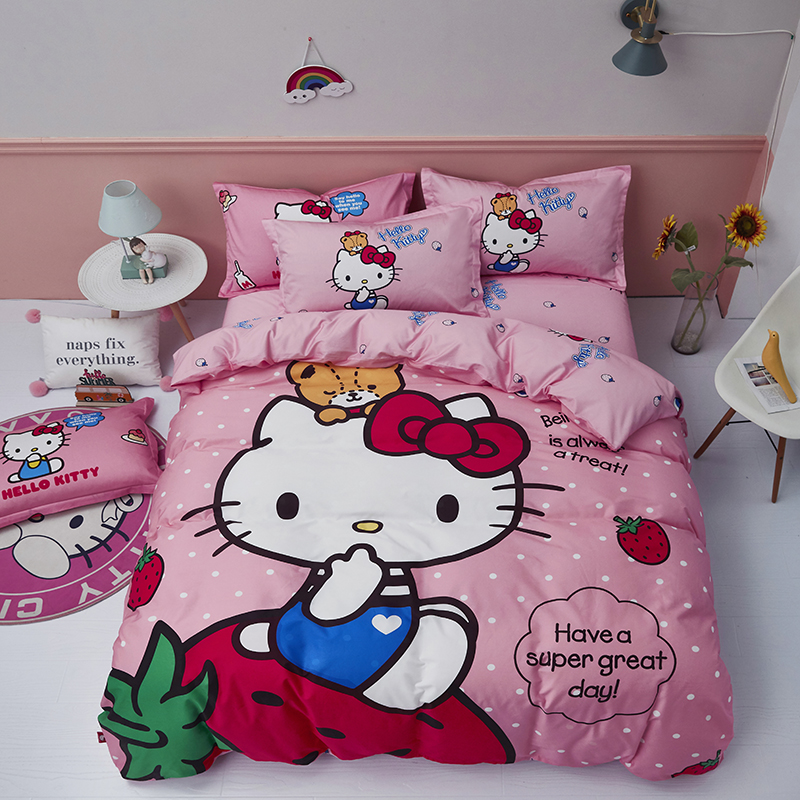 hellokitty被套单件纯棉150cmx210cm全棉被罩2米x2米3定制尺寸 - 图0