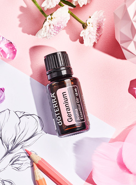 doTERRA美国多特瑞天竺葵单方精油正品滋润肌肤香薰镇静安神15ml
