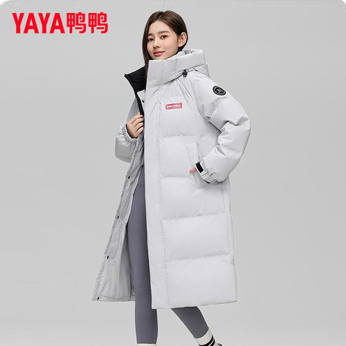 【时空道宇联名】鸭鸭冬季羽绒服男女中长款加厚2025新款情侣外套 - 图1