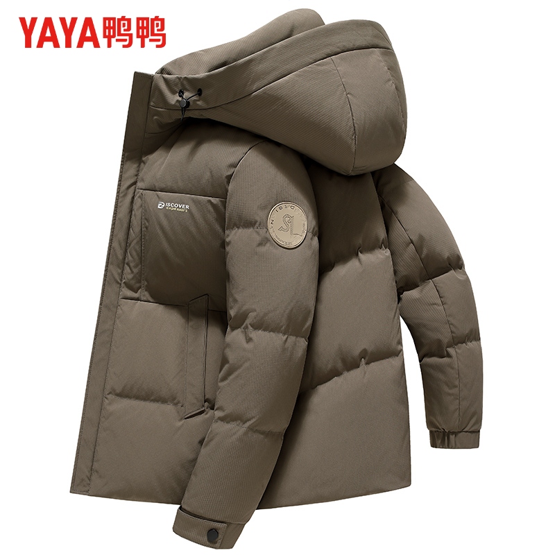 鸭鸭羽绒服男加厚面包服2024新款冬季短款连帽冬装防风极寒外套YL