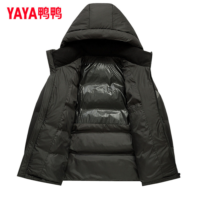鸭鸭短款羽绒服男2025冬季新款连帽时尚潮流加厚保暖通勤外套潮Y