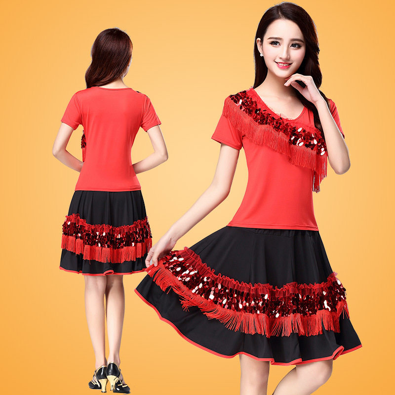 新款广场舞套装牛奶丝秋冬民族摆裙 维慕琳民族服装/舞台装