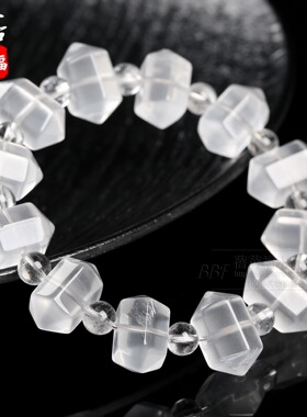 蓓蓓福水晶天然奶白晶双尖手链白