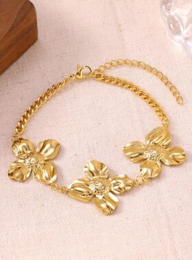 跨境欧美不锈钢手链女夸张奢华立