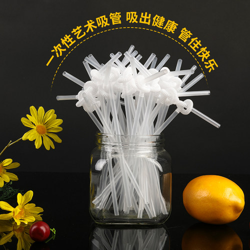 一次性吸管艺术pla可降解聚乳酸可选彩色手工弯曲独立包装食品级p - 图2