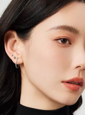 F136医用 钛合金雕刻素圈精致耳环唇环防过敏养耳洞素环