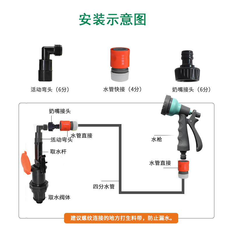 接头管园林绿化快速取水阀dn25取水器小区草坪花园洒水栓地插自动