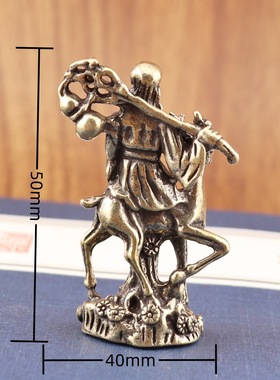 黄铜骑鹿福禄寿星圣诞老人摆件