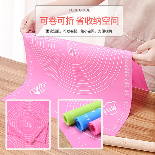 硅胶揉面垫加厚防滑不沾案板烘焙工具擀面垫和面垫面板家用食品级 - 图2