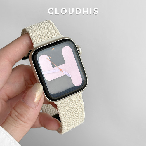 CLOUDHIS适用applewatch表带s11编织表带磁吸扣iwatch表带苹果手表带s10新款Ultra2夏天S9透气SE腕带s7男女s8 - 图3