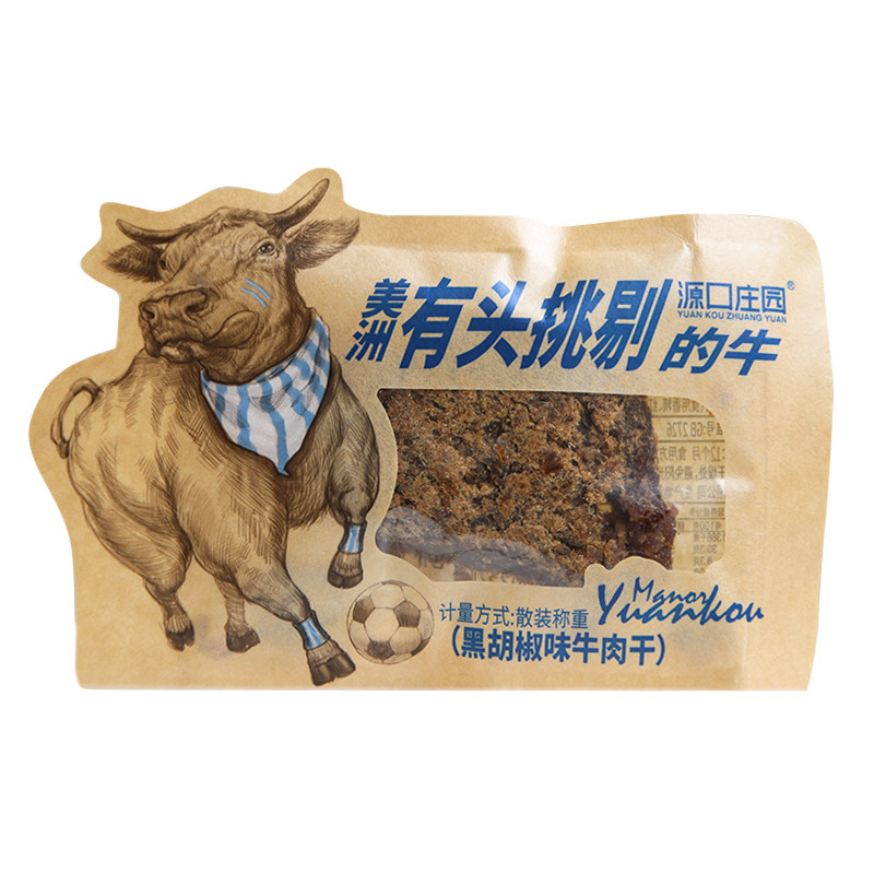 源口庄园牛肉干片400g果木品黑胡椒 益信食品牛肉类