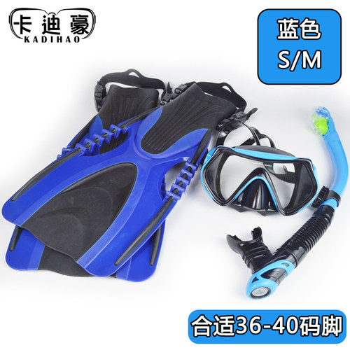 浮潜三宝套装潜水镜面罩防呛呼吸管长脚蹼浮潜装备近视高清防雾 - 图0