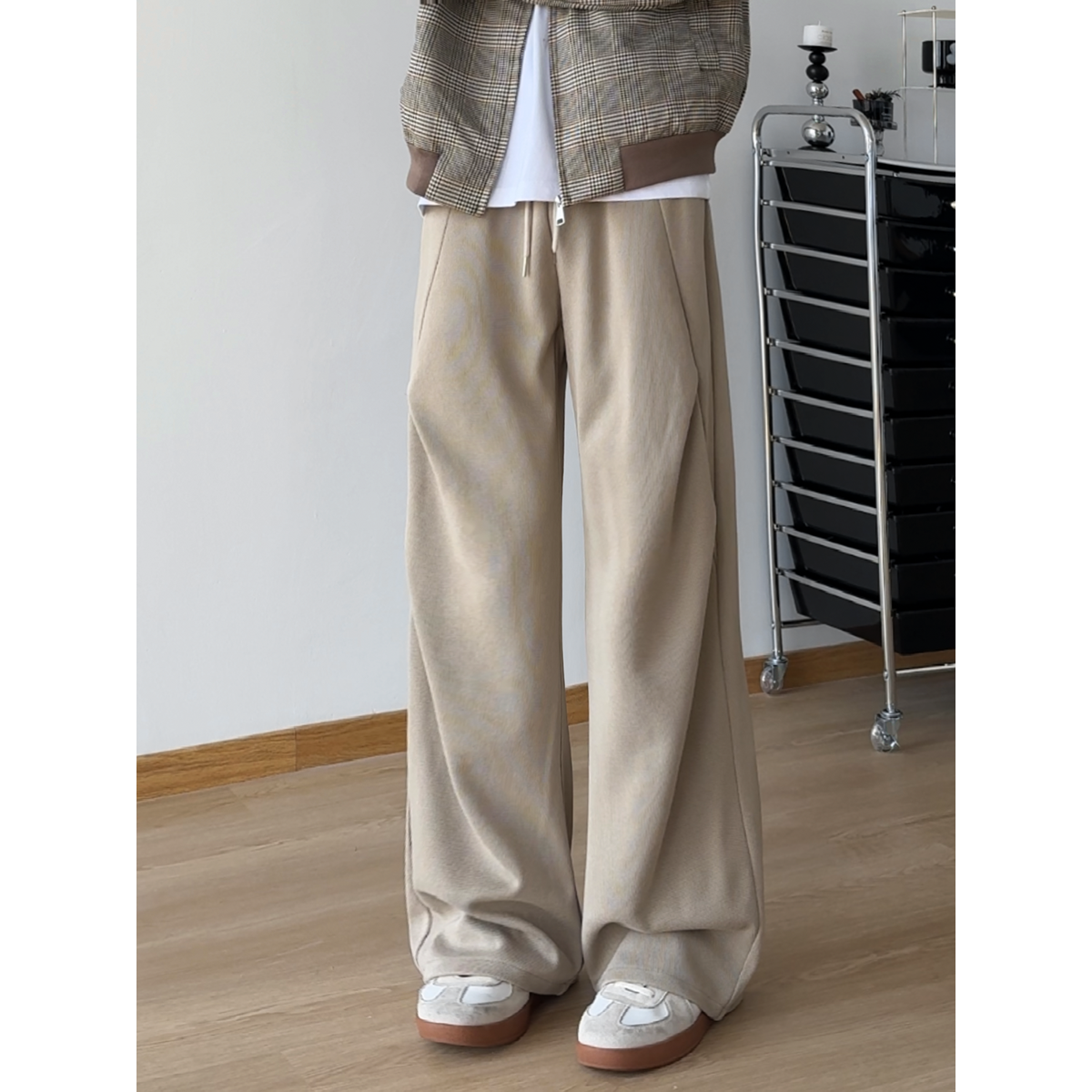 York Zoom秋季新款美式复古宽松直筒休闲裤男长裤子 - 图1