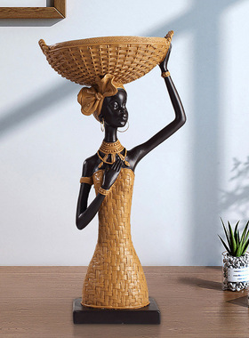 复古非洲家居民族风工艺树脂摆件创意礼品客厅书房人物装饰品