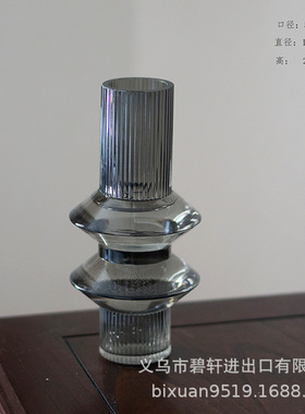 碧轩轻奢玻璃花瓶摆件客厅插花透明玻璃家居装饰品