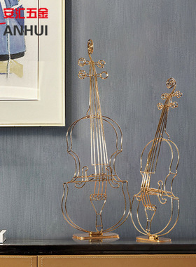 跨境欧式小提琴摆件感创意家居艺术金属装饰礼品工艺品厂