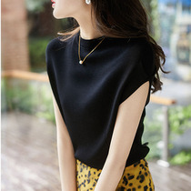 Mall The Same Section 2022 New Year Summer Temperament Easy Round Collar Short Sleeve Woman Thin Ice Silk Knit T-shirt Blouse