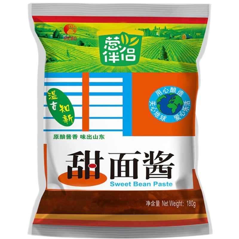 六月香欣和葱伴侣甜面酱180g家用小包装煎饼手抓饼炸酱面甜酱 - 图0