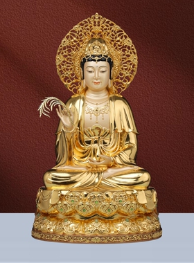 纯铜全金释迦牟尼佛像观音菩萨家用供奉地藏王菩萨铜像弥勒佛摆件