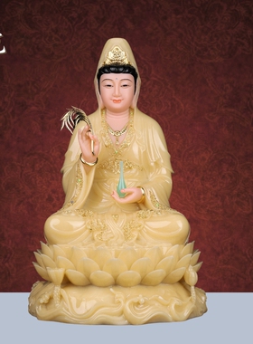 汉白玉娑婆三圣佛像家用供奉摆件
