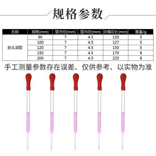 胶头滴管 乳胶吸管玻璃透明巴氏吸管 实验室移液管分装小吸管 - 图0