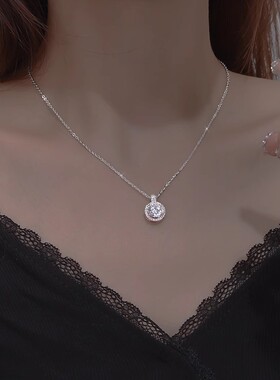 锆石十字链女锁骨链气质