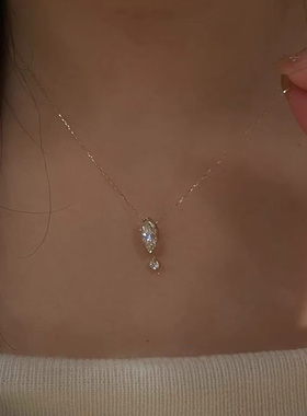 悬浮超闪马眼钻吊坠项链轻奢小众