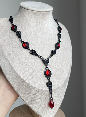 暗黑朋克风水滴项链女款2025新款