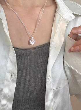 S925纯银水滴项链高级感轻奢