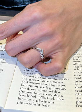 爆闪满天星波浪戒指女轻奢高级感