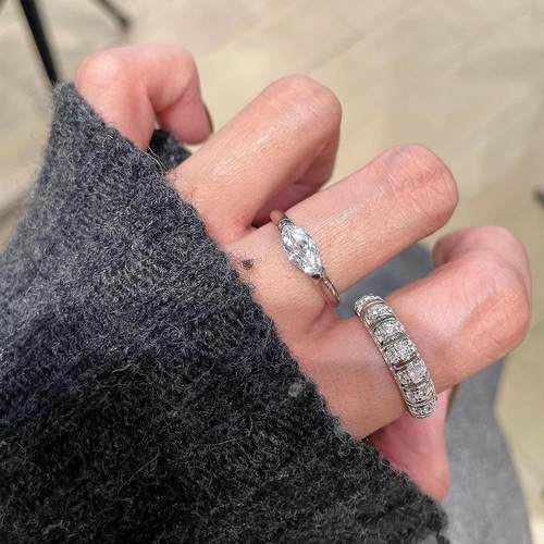 S925银马眼钻戒指女轻奢高级感百搭指环小众设计食指戒2025年新款 - 图2