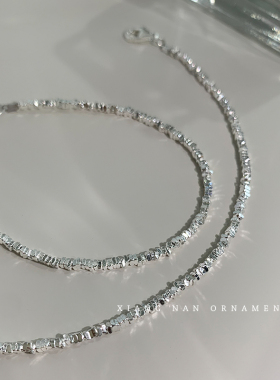 S925银碎银子手链女轻奢小众精致