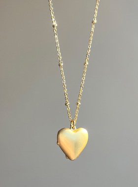 蓝色滴油花朵爱心吊坠项链女款