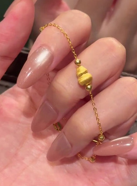 S925纯银新中式金色小葫芦手链女