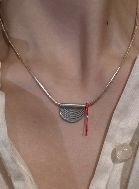 中古叠纹吊坠项链高级感轻奢小众