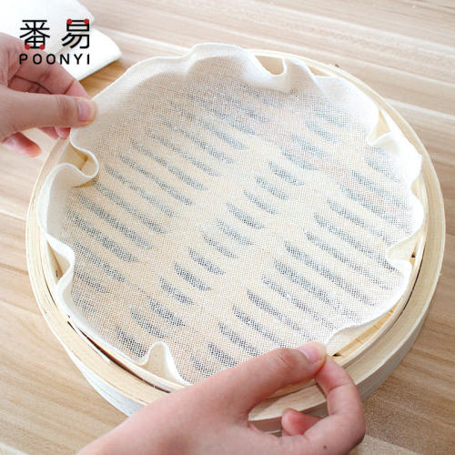 蒸笼布A1pn008-蒸馒头蒸包子点心不粘家用棉纱布笼屉布圆形纸 - 图1