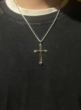 GODSUNS纯银十字架吊坠日潮