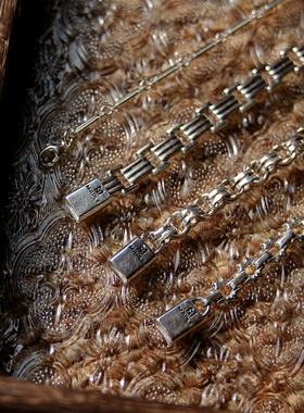 MAPLE个性别致波浪纯银手链男女