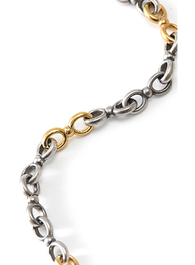 =silvarie=GEROCHRISTO 希腊手工4.7mm复古宫廷间金8字链纯银项链