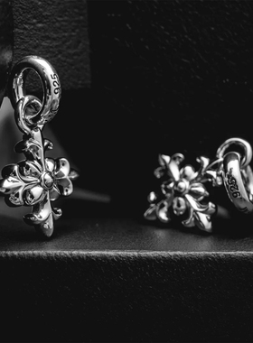 GOGOLLAM美式双十字花纯银吊坠