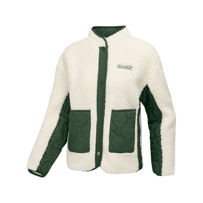 斯凯奇女子休闲摇粒绒外套秋冬新款宽松复古保暖运动茄克P425W210,淘宝优惠券,粉丝福利购,淘宝优惠卷