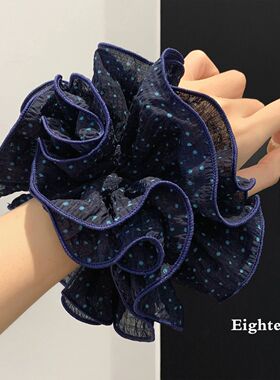 韩国复古碎花飘带大肠发圈女2025新款扎马尾丸子头大号皮筋发饰