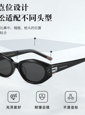 黑色猫眼框gm墨镜近视女dada