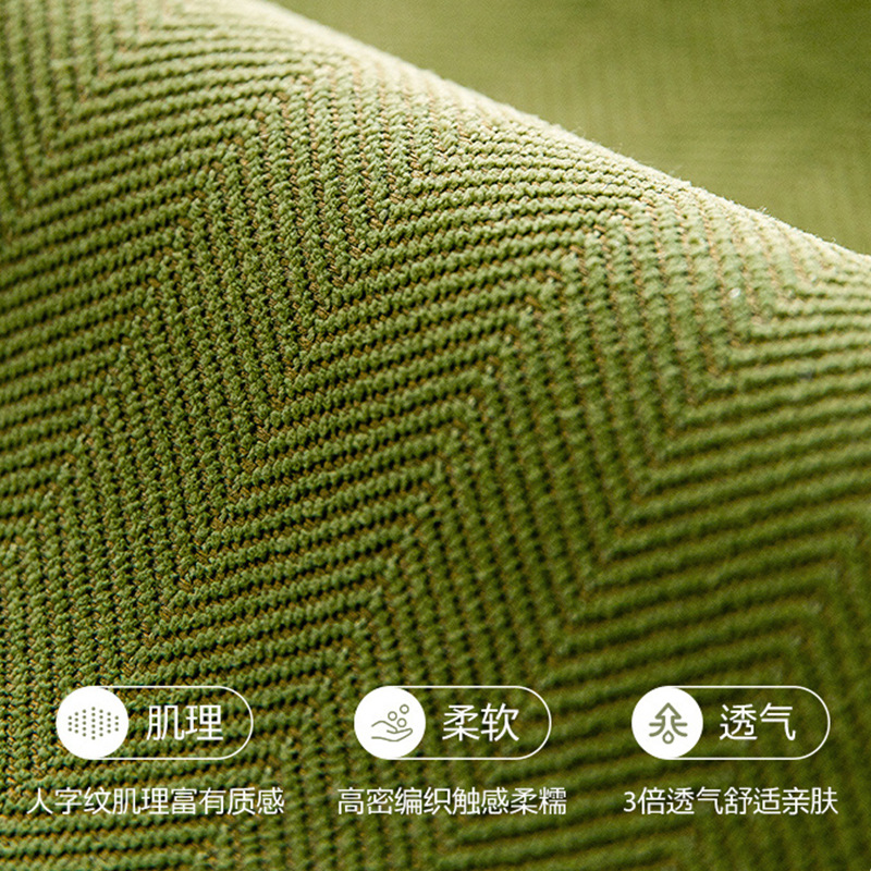 现代简约沙发垫四季通用型侘寂风绿色雪尼尔沙发套防滑纯色座垫套