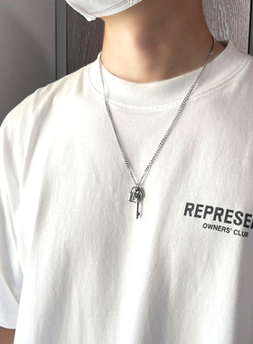 钛钢男女原创小众设计百搭项链