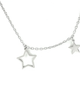 钛钢女原创小众简约甜酷星星项链