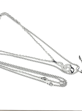 个性摇滚风双层百搭男女项链钛钢