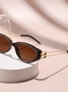 夏季时尚偏光猫眼墨镜女高级感户外开车防紫外线显脸小复古太阳镜