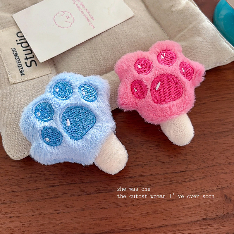 可爱疯狂动物城周边爪爪冰棍发夹毛绒猫爪卡通少女侧边刘海夹发饰,淘宝优惠券,粉丝福利购,淘宝优惠卷